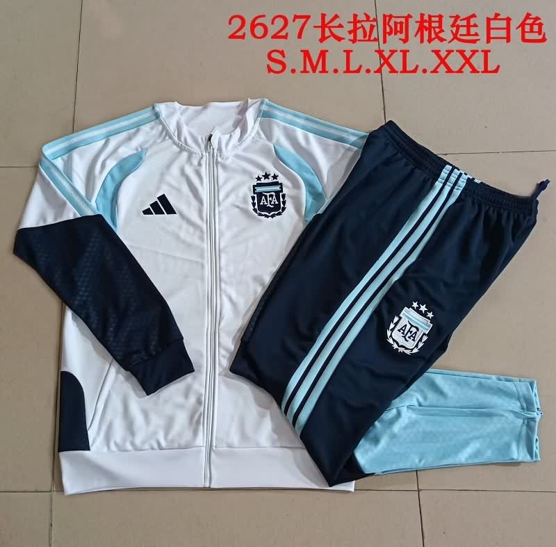Thailand Quality(AAA) 2026 Argentina White Soccer Tracksuit 03 Thailand Quality(AAA) 2026 Argentina White Soccer Tracksuit 03