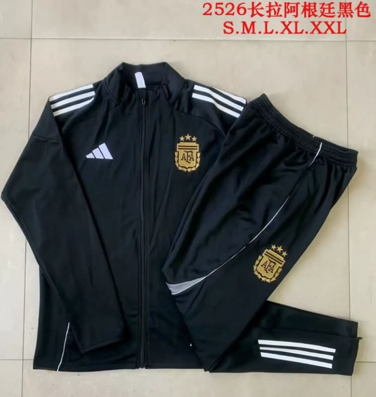 Thailand Quality(AAA) 2025 Argentina Black Soccer Tracksuit 02 Thailand Quality(AAA) 2025 Argentina Black Soccer Tracksuit 02