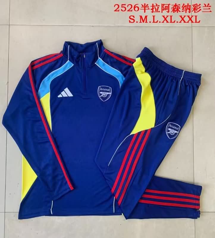 Thailand Quality(AAA) 25/26 Arsenal Dark Blue Soccer Tracksuit 04 Thailand Quality(AAA) 25/26 Arsenal Dark Blue Soccer Tracksuit 04
