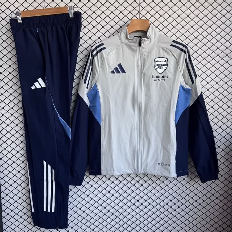 Thailand Quality(AAA) 25/26 Arsenal Grey Soccer Tracksuit 03 Thailand Quality(AAA) 25/26 Arsenal Grey Soccer Tracksuit 03