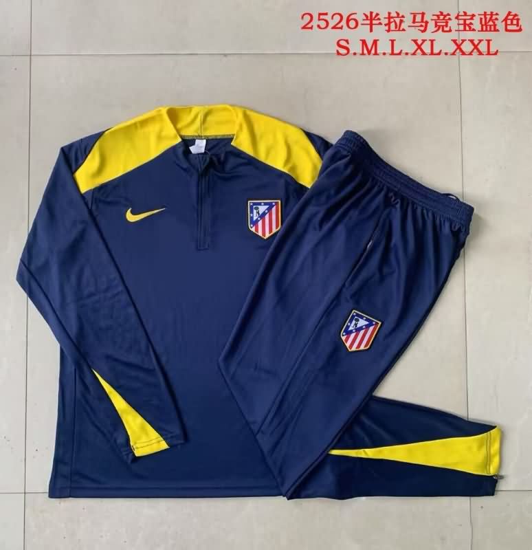 Thailand Quality(AAA) 25/26 Atletico Madrid Dark Blue Soccer Tracksuit Thailand Quality(AAA) 25/26 Atletico Madrid Dark Blue Soccer Tracksuit