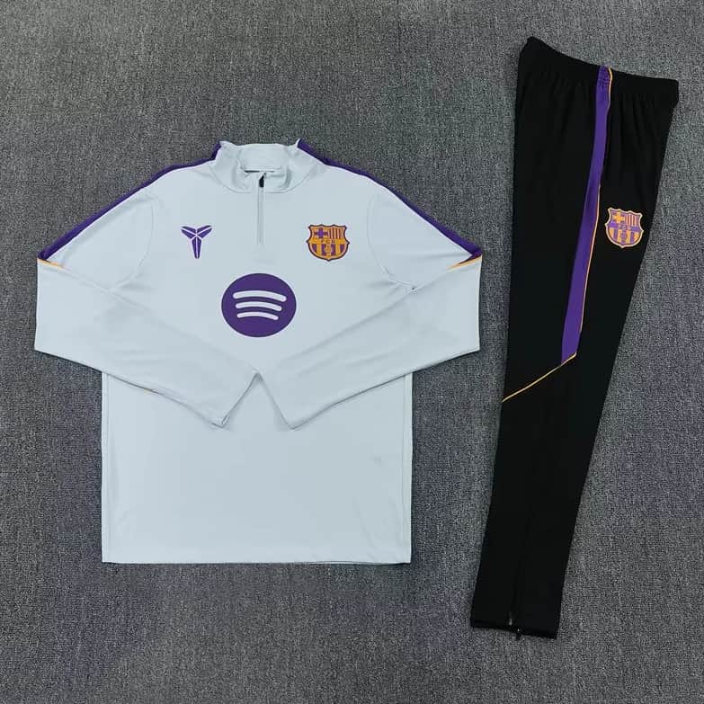 Thailand Quality(AAA) 25/26 Barcelona Grey Soccer Tracksuit 02 Thailand Quality(AAA) 25/26 Barcelona Grey Soccer Tracksuit 02