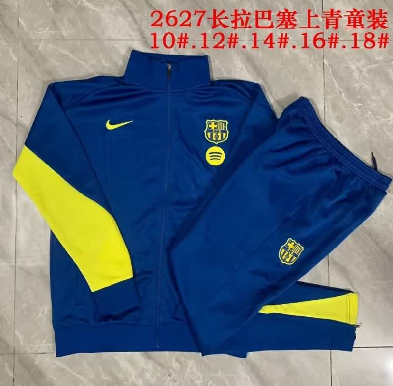 Kids - Thailand Quality(AAA) 25/26 Barcelona Dark Blue Soccer Tracksuit 07 Kids - Thailand Quality(AAA) 25/26 Barcelona Dark Blue Soccer Tracksuit 07
