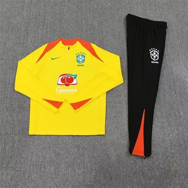 Thailand Quality(AAA) 2025 Brazil Yellow Soccer Tracksuit Thailand Quality(AAA) 2025 Brazil Yellow Soccer Tracksuit