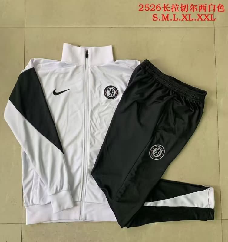 Thailand Quality(AAA) 25/26 Chelsea White Soccer Tracksuit Thailand Quality(AAA) 25/26 Chelsea White Soccer Tracksuit