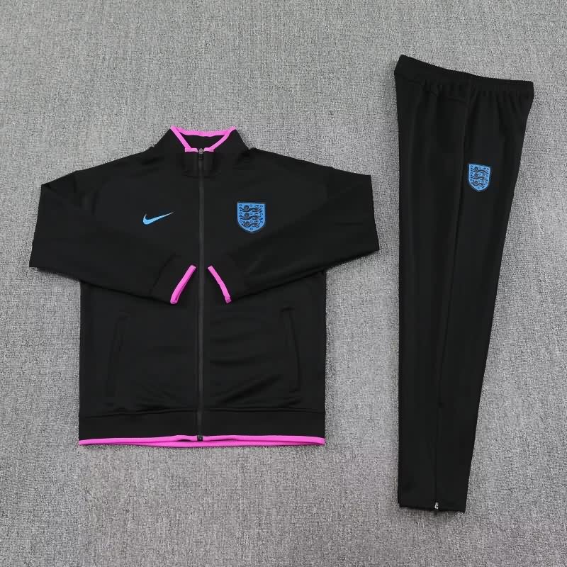 Thailand Quality(AAA) 2025 England Black Soccer Tracksuit 02 Thailand Quality(AAA) 2025 England Black Soccer Tracksuit 02