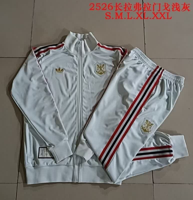 Thailand Quality(AAA) 2025 Flamengo Light Grey Soccer Tracksuit Thailand Quality(AAA) 2025 Flamengo Light Grey Soccer Tracksuit
