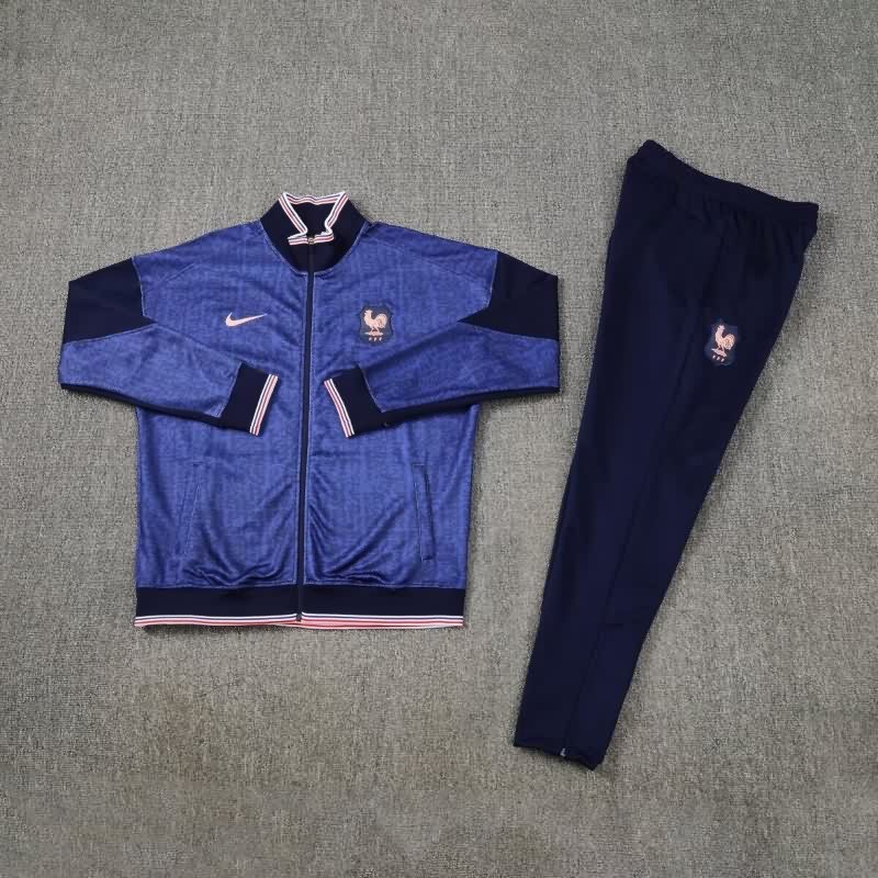 Thailand Quality(AAA) 2026 France Dark Blue Soccer Tracksuit Thailand Quality(AAA) 2026 France Dark Blue Soccer Tracksuit
