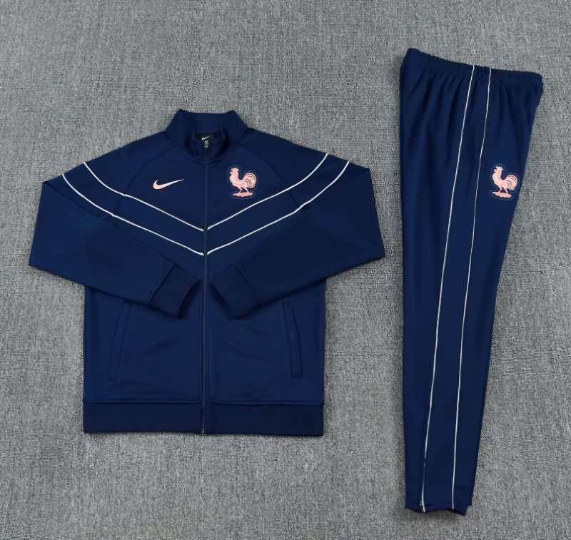 Thailand Quality(AAA) 2026 France Dark Blue Soccer Tracksuit 02 Thailand Quality(AAA) 2026 France Dark Blue Soccer Tracksuit 02