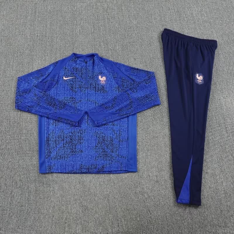 Thailand Quality(AAA) 2025 France Dark Blue Soccer Tracksuit 02 Thailand Quality(AAA) 2025 France Dark Blue Soccer Tracksuit 02