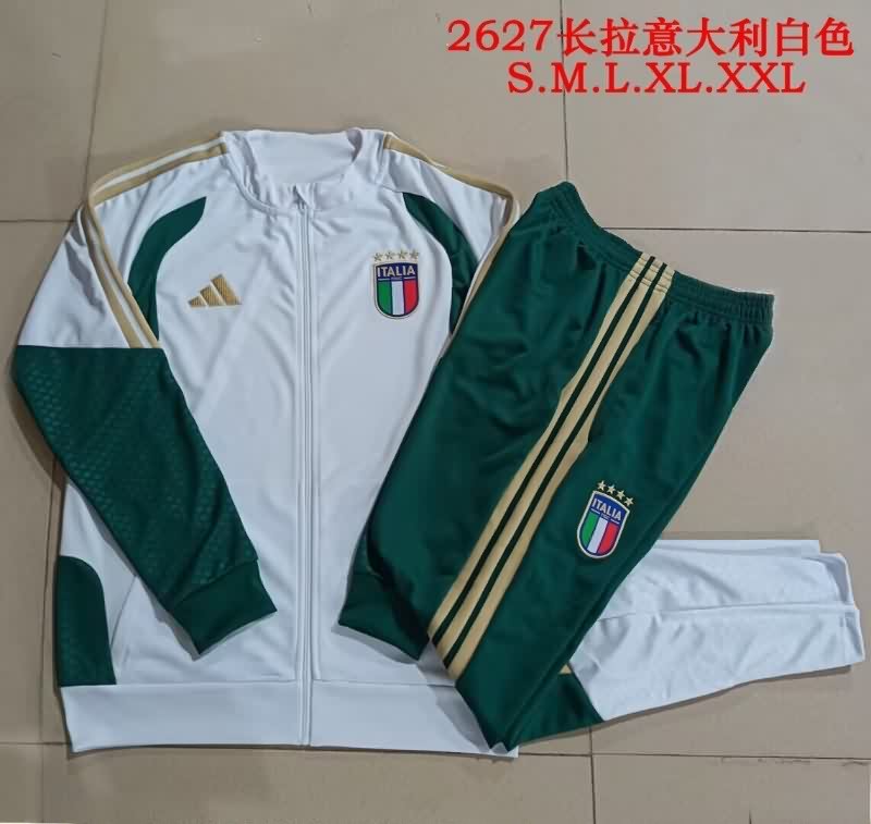 Thailand Quality(AAA) 2026 Italy White Soccer Tracksuit 03 Thailand Quality(AAA) 2026 Italy White Soccer Tracksuit 03