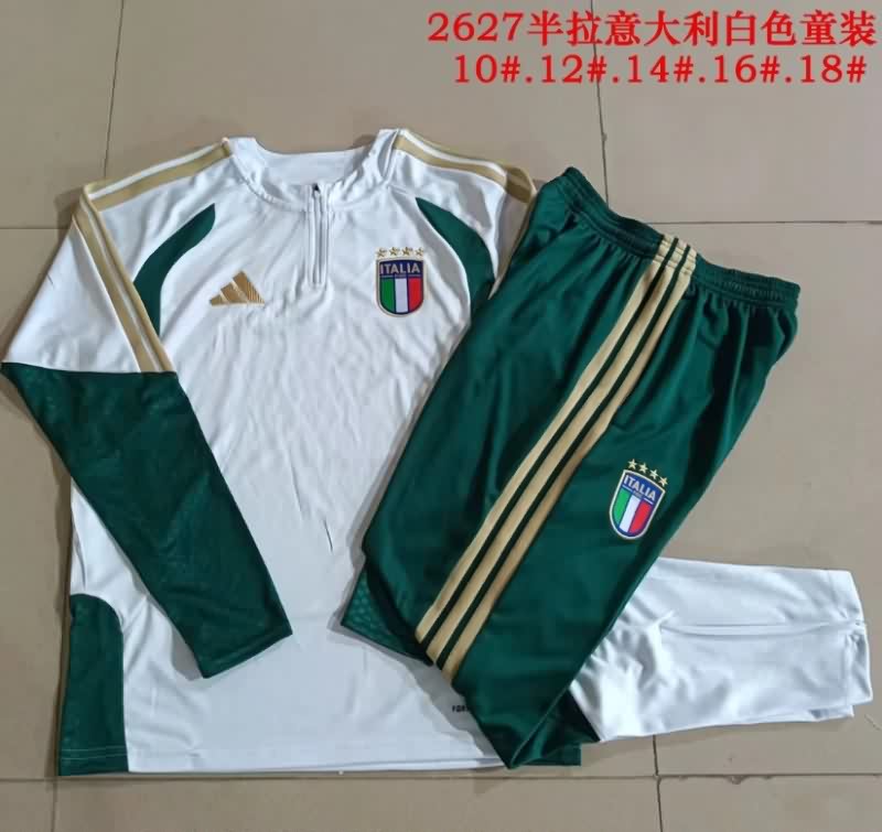 Kids - Thailand Quality(AAA) 2026 Italy White Soccer Tracksuit Kids - Thailand Quality(AAA) 2026 Italy White Soccer Tracksuit