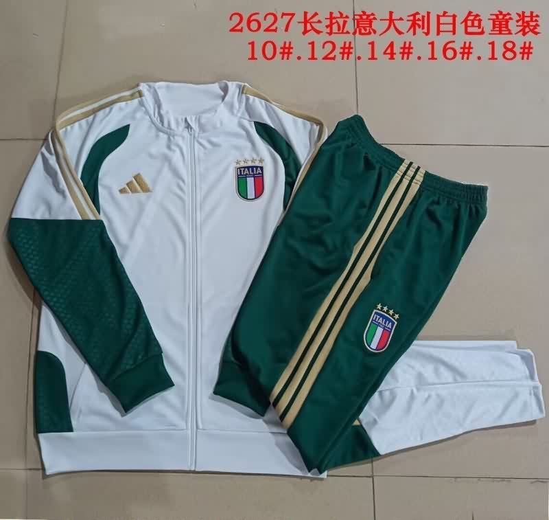 Kids - Thailand Quality(AAA) 2026 Italy White Soccer Tracksuit 02 Kids - Thailand Quality(AAA) 2026 Italy White Soccer Tracksuit 02