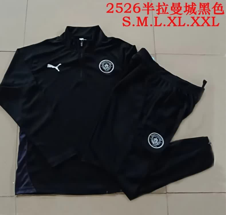 Thailand Quality(AAA) 25/26 Manchester City Black Soccer Tracksuit Thailand Quality(AAA) 25/26 Manchester City Black Soccer Tracksuit