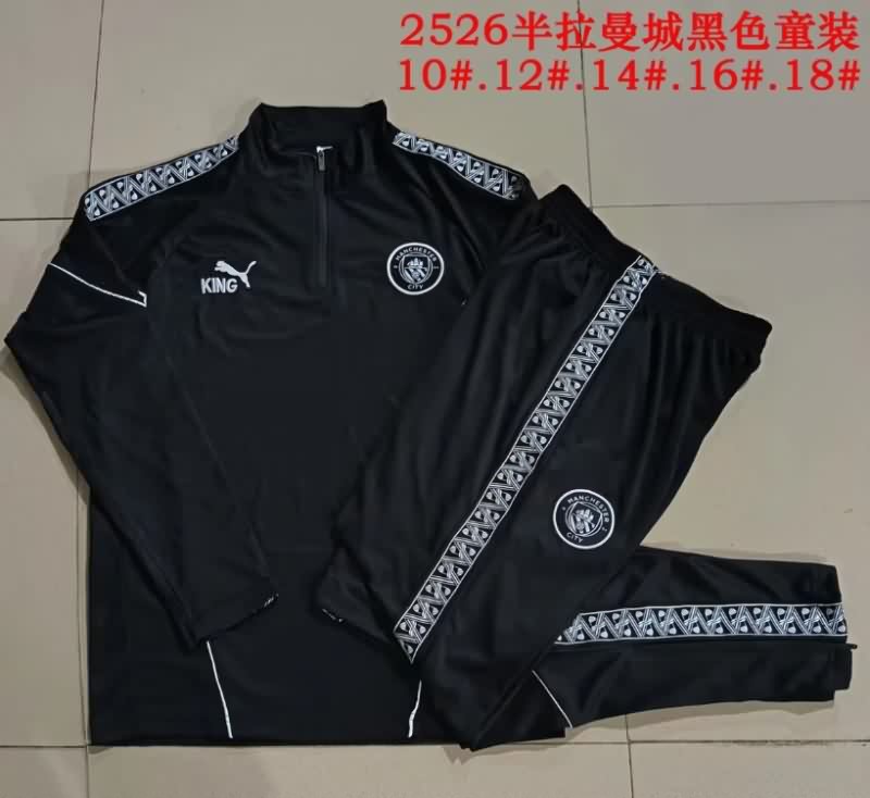 Kids - Thailand Quality(AAA) 25/26 Manchester City Black Soccer Tracksuit 02 Kids - Thailand Quality(AAA) 25/26 Manchester City Black Soccer Tracksuit 02