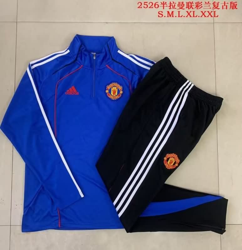 Thailand Quality(AAA) 25/26 Manchester United Blue Soccer Tracksuit 02 Thailand Quality(AAA) 25/26 Manchester United Blue Soccer Tracksuit 02