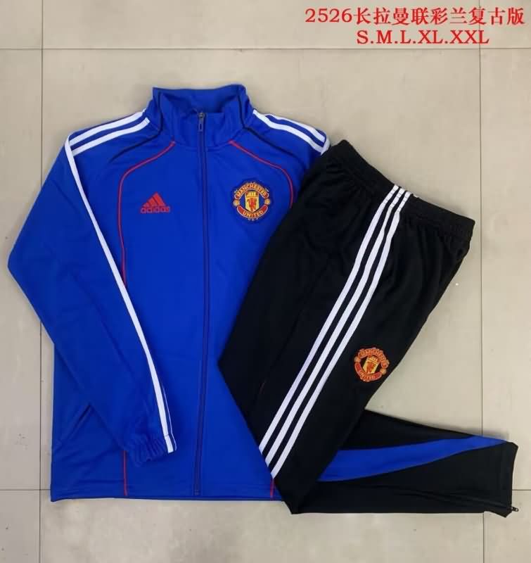 Thailand Quality(AAA) 25/26 Manchester United Blue Soccer Tracksuit 03 Thailand Quality(AAA) 25/26 Manchester United Blue Soccer Tracksuit 03