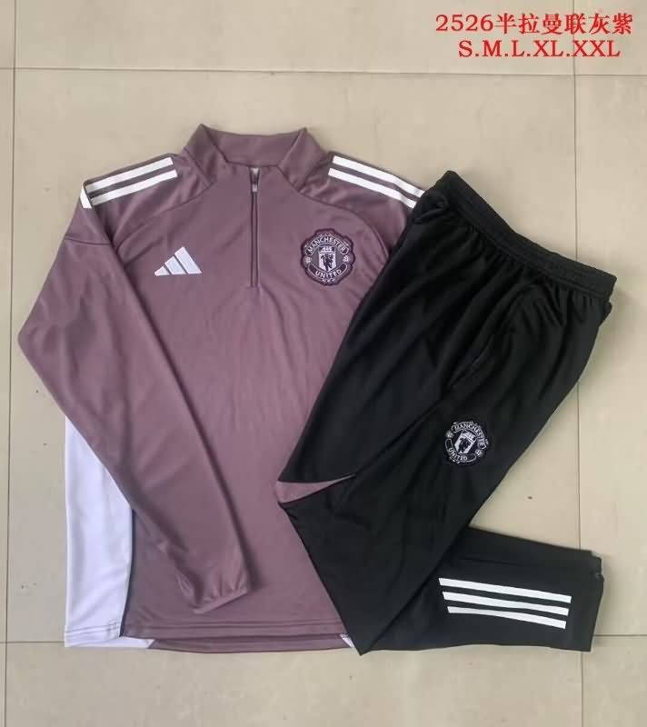 Thailand Quality(AAA) 25/26 Manchester United Purple Soccer Tracksuit 02 Thailand Quality(AAA) 25/26 Manchester United Purple Soccer Tracksuit 02