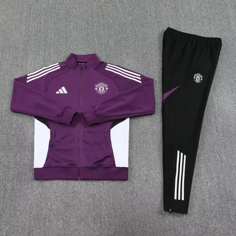 Thailand Quality(AAA) 25/26 Manchester United Purple Soccer Tracksuit 03 Thailand Quality(AAA) 25/26 Manchester United Purple Soccer Tracksuit 03