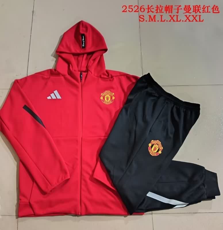 Thailand Quality(AAA) 25/26 Manchester United Red Soccer Tracksuit 03 Thailand Quality(AAA) 25/26 Manchester United Red Soccer Tracksuit 03