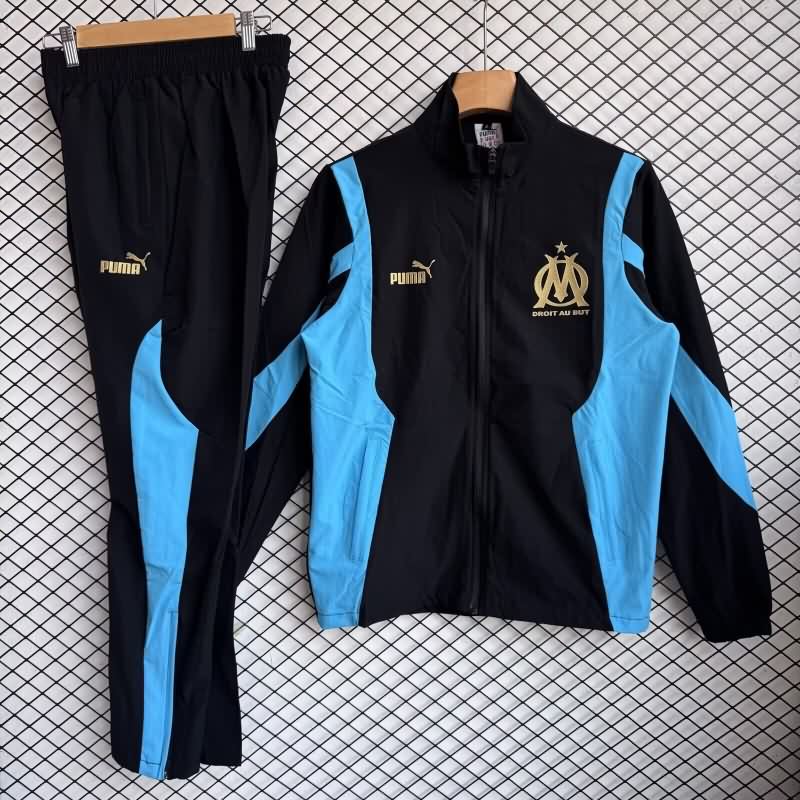 Thailand Quality(AAA) 25/26 Marseilles Black Soccer Tracksuit 03 Thailand Quality(AAA) 25/26 Marseilles Black Soccer Tracksuit 03