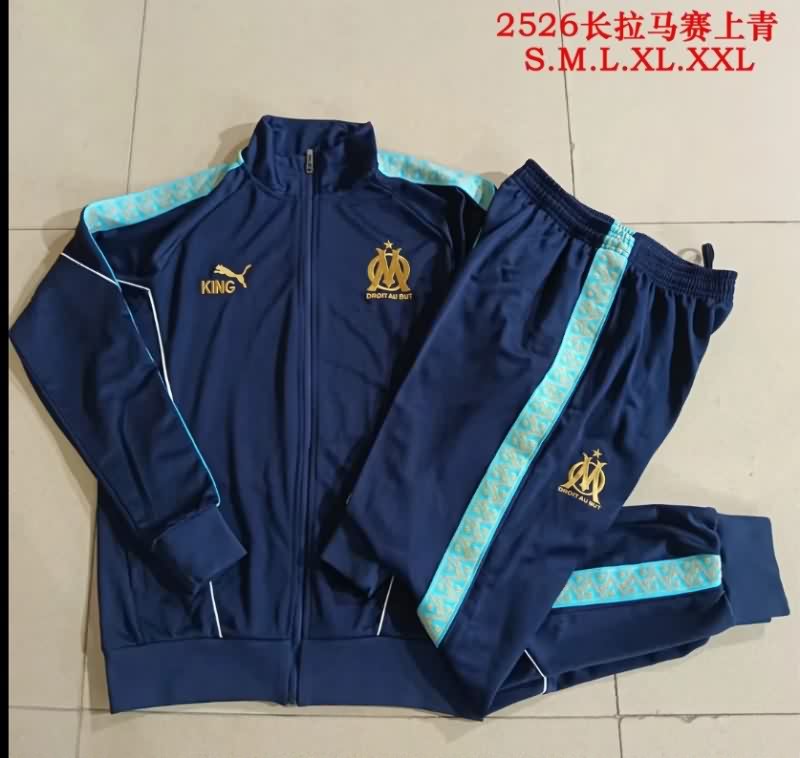 Thailand Quality(AAA) 25/26 Marseilles Dark Blue Soccer Tracksuit 02 Thailand Quality(AAA) 25/26 Marseilles Dark Blue Soccer Tracksuit 02