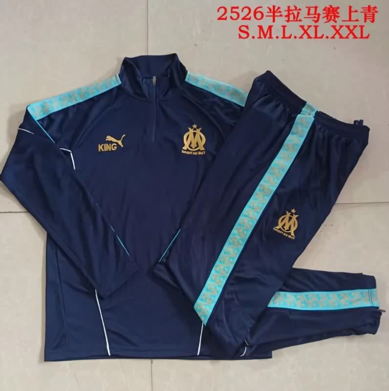 Thailand Quality(AAA) 25/26 Marseilles Dark Blue Soccer Tracksuit 03 Thailand Quality(AAA) 25/26 Marseilles Dark Blue Soccer Tracksuit 03