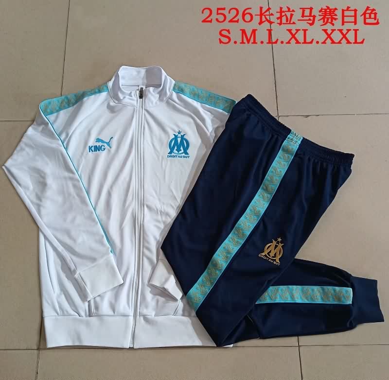 Thailand Quality(AAA) 25/26 Marseilles White Soccer Tracksuit 02 Thailand Quality(AAA) 25/26 Marseilles White Soccer Tracksuit 02