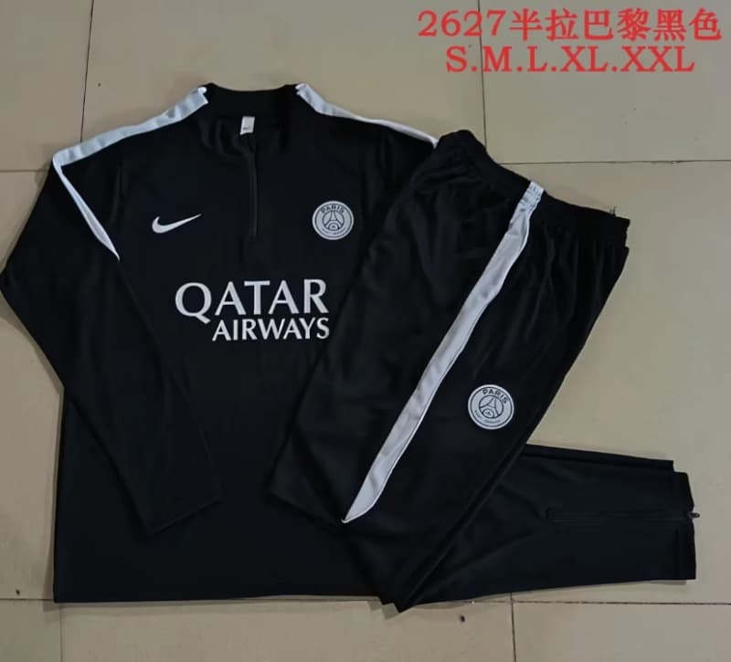 Thailand Quality(AAA) 25/26 Paris St Germain Black Soccer Tracksuit 11 Thailand Quality(AAA) 25/26 Paris St Germain Black Soccer Tracksuit 11