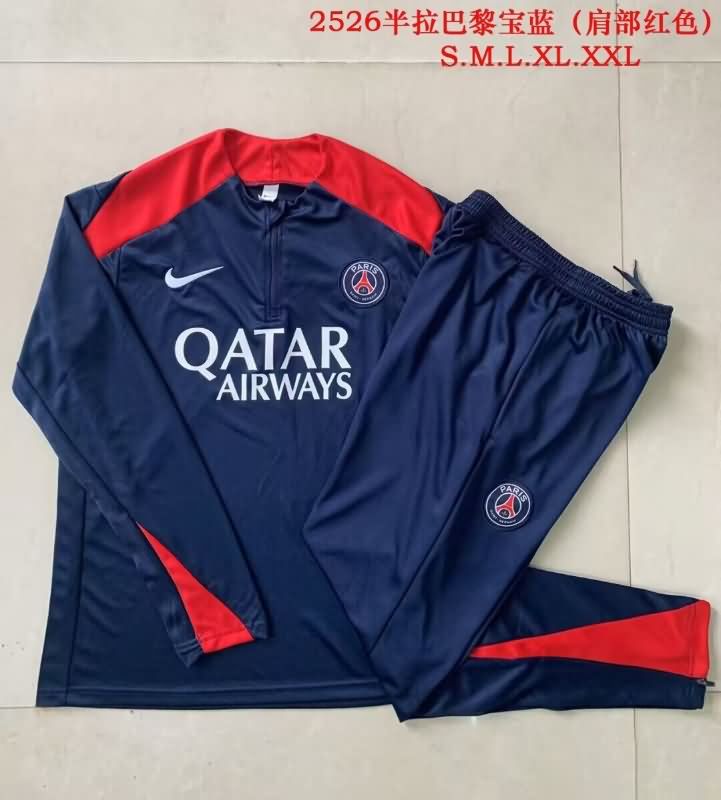 Thailand Quality(AAA) 25/26 Paris St Germain Dark Blue Soccer Tracksuit 02 Thailand Quality(AAA) 25/26 Paris St Germain Dark Blue Soccer Tracksuit 02