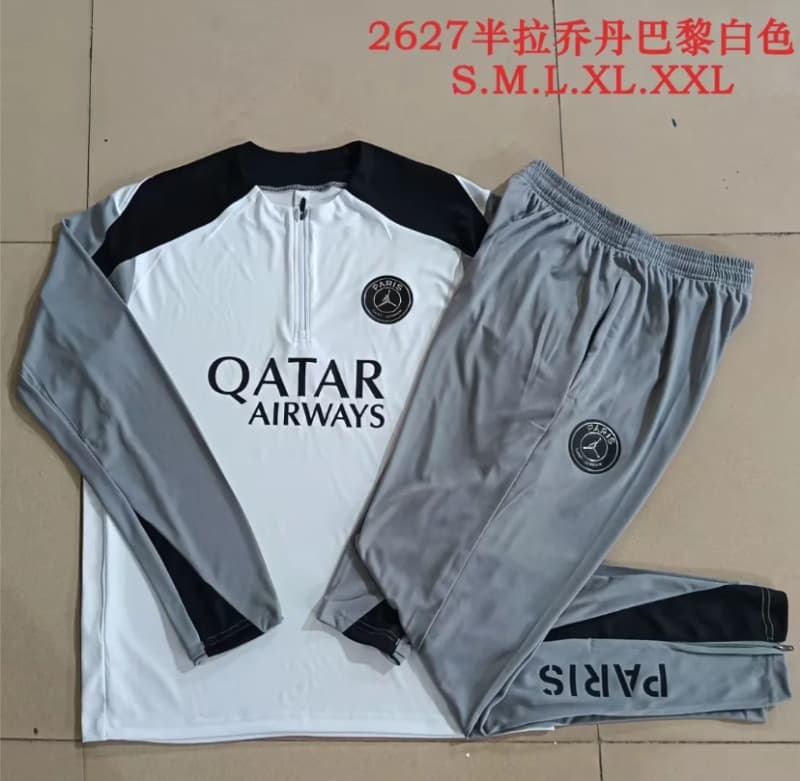 Thailand Quality(AAA) 25/26 Paris St Germain White Soccer Tracksuit 07 Thailand Quality(AAA) 25/26 Paris St Germain White Soccer Tracksuit 07