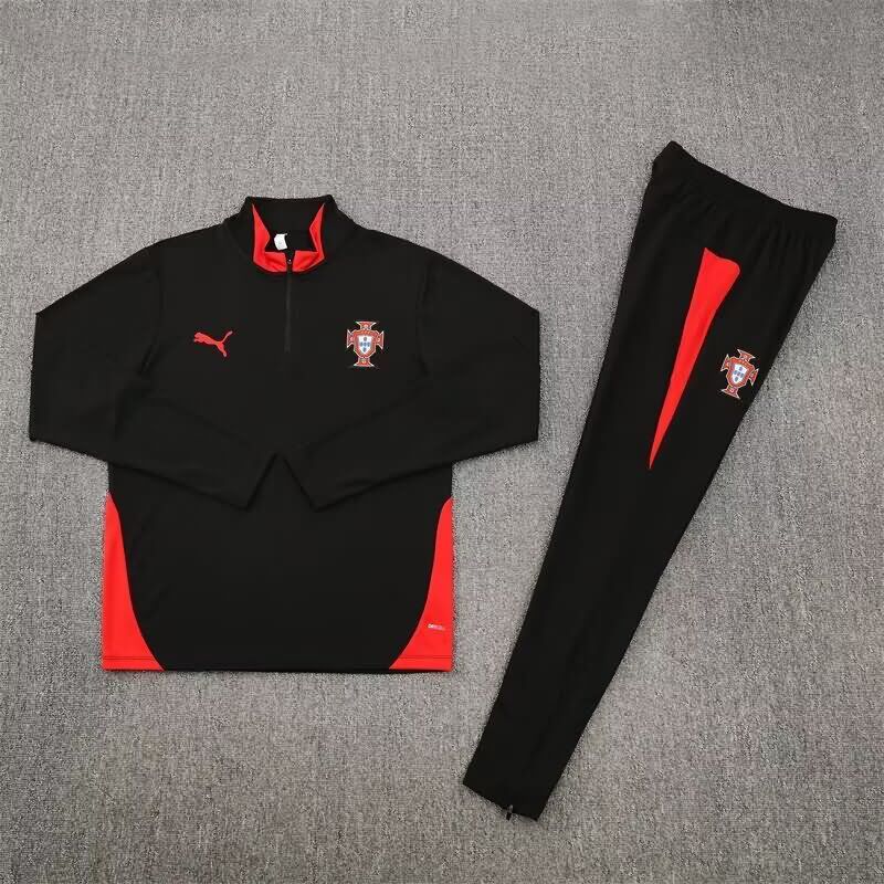 Thailand Quality(AAA) 2025 Portugal Black Soccer Tracksuit Thailand Quality(AAA) 2025 Portugal Black Soccer Tracksuit