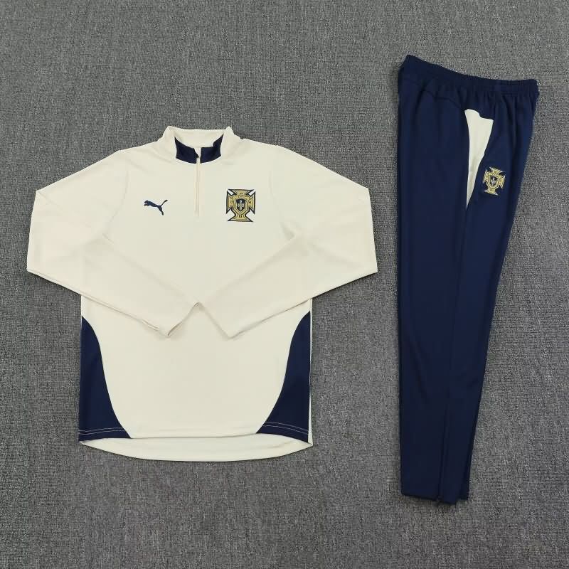 Thailand Quality(AAA) 2025 Portugal Light Yellow Soccer Tracksuit Thailand Quality(AAA) 2025 Portugal Light Yellow Soccer Tracksuit