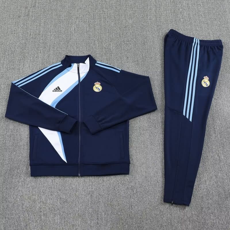 Thailand Quality(AAA) 25/26 Real Madrid Dark Blue Soccer Tracksuit 06 Thailand Quality(AAA) 25/26 Real Madrid Dark Blue Soccer Tracksuit 06