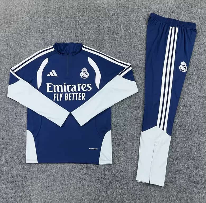 Thailand Quality(AAA) 25/26 Real Madrid Dark Blue Soccer Tracksuit 11 Thailand Quality(AAA) 25/26 Real Madrid Dark Blue Soccer Tracksuit 11