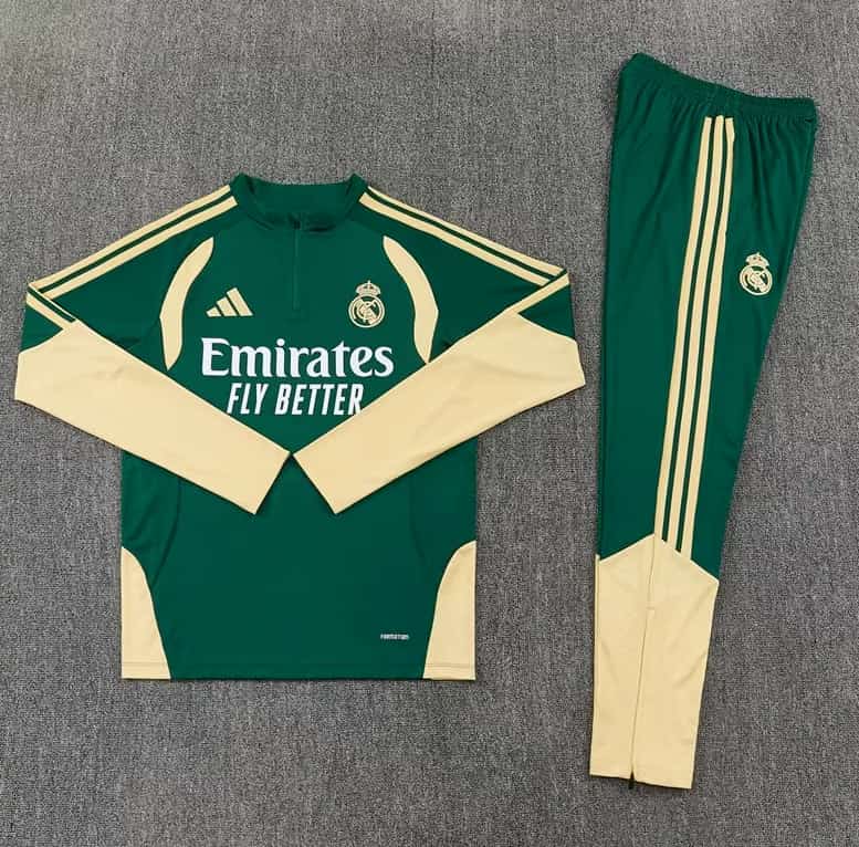 Thailand Quality(AAA) 25/26 Real Madrid Green Soccer Tracksuit 06 Thailand Quality(AAA) 25/26 Real Madrid Green Soccer Tracksuit 06
