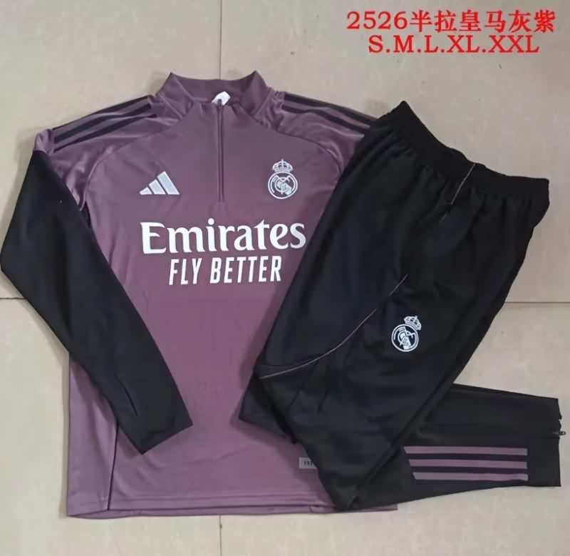 Thailand Quality(AAA) 25/26 Real Madrid Purple Soccer Tracksuit Thailand Quality(AAA) 25/26 Real Madrid Purple Soccer Tracksuit