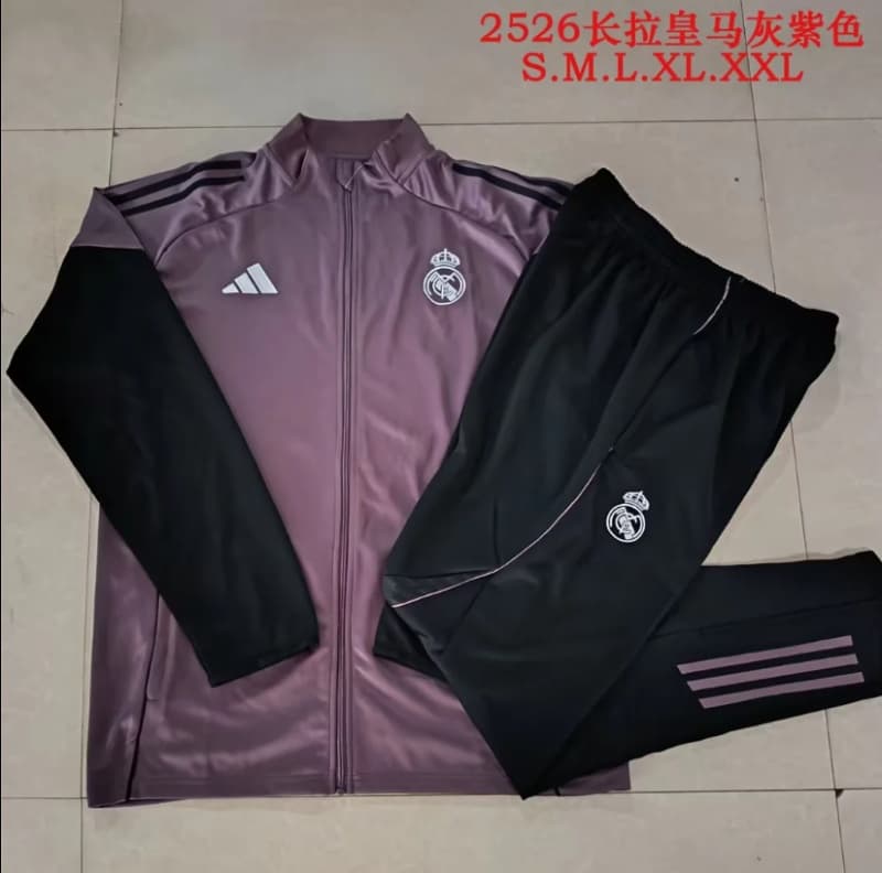 Thailand Quality(AAA) 25/26 Real Madrid Purple Soccer Tracksuit 02 Thailand Quality(AAA) 25/26 Real Madrid Purple Soccer Tracksuit 02