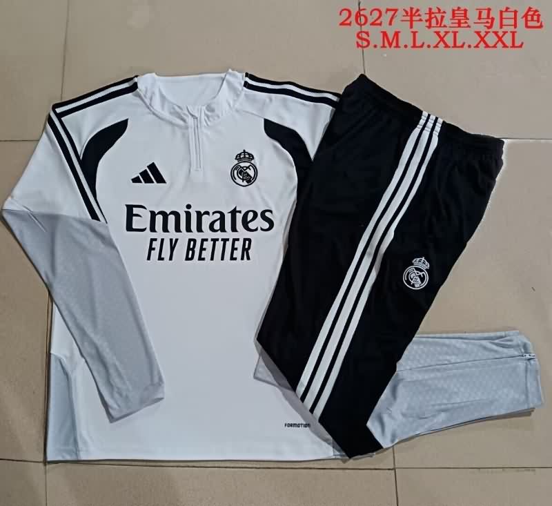 Thailand Quality(AAA) 25/26 Real Madrid White Soccer Tracksuit 15 Thailand Quality(AAA) 25/26 Real Madrid White Soccer Tracksuit 15