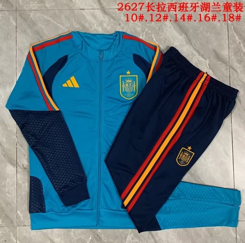 Kids - Thailand Quality(AAA) 2026 Spain Blue Soccer Tracksuit 02 Kids - Thailand Quality(AAA) 2026 Spain Blue Soccer Tracksuit 02