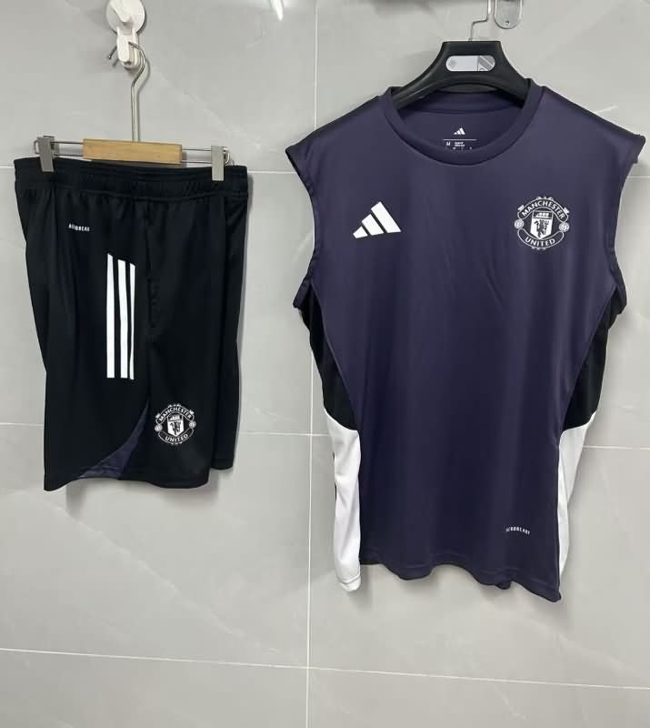 Thailand Quality(AAA) 25/26 Manchester United Dark Blue Soccer Training Sets 02 Thailand Quality(AAA) 25/26 Manchester United Dark Blue Soccer Training Sets 02