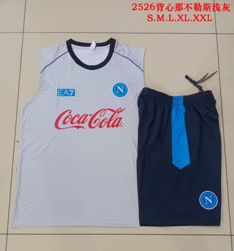 Thailand Quality(AAA) 25/26 Napoli Grey Soccer Training Sets Thailand Quality(AAA) 25/26 Napoli Grey Soccer Training Sets