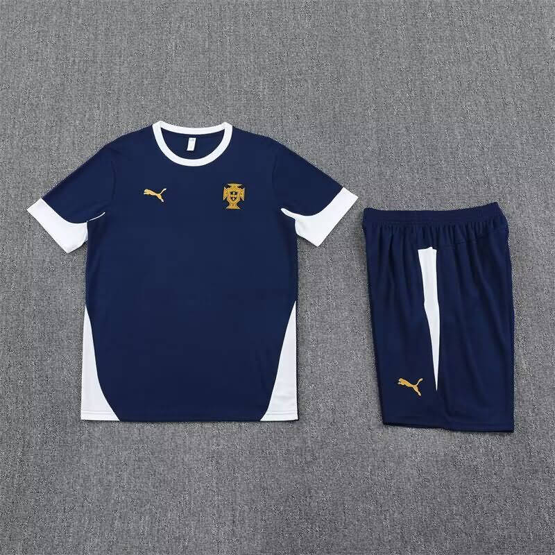 Thailand Quality(AAA) 2025 Portugal Dark Blue Soccer Training Sets