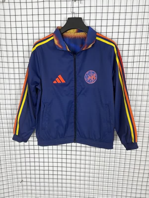 Thailand Quality(AAA) 25/26 Ajax Dark Blue Reversible Soccer Windbreaker Thailand Quality(AAA) 25/26 Ajax Dark Blue Reversible Soccer Windbreaker
