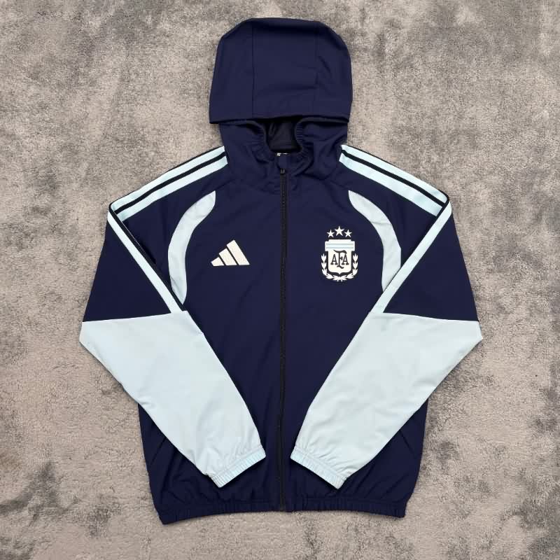 Thailand Quality(AAA) 2026 Argentina Dark Blue Soccer Windbreaker Thailand Quality(AAA) 2026 Argentina Dark Blue Soccer Windbreaker