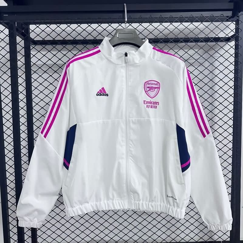 Thailand Quality(AAA) 25/26 Arsenal White Soccer Windbreaker Thailand Quality(AAA) 25/26 Arsenal White Soccer Windbreaker