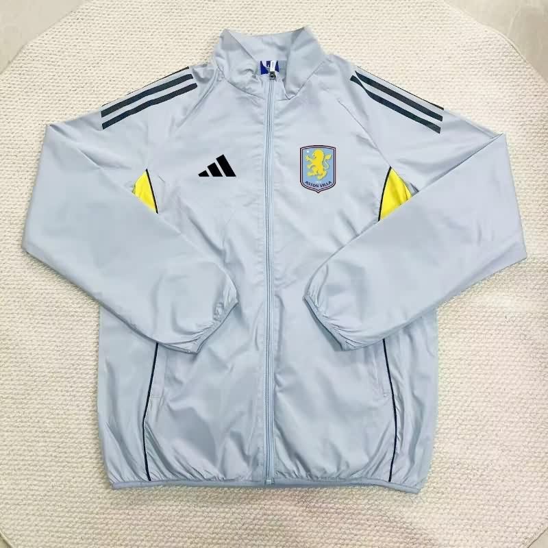Thailand Quality(AAA) 25/26 Aston Villa Grey Soccer Windbreaker Thailand Quality(AAA) 25/26 Aston Villa Grey Soccer Windbreaker
