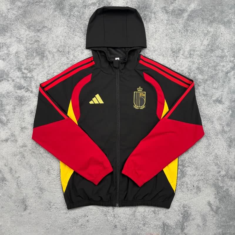 Thailand Quality(AAA) 2026 Belgium Black Soccer Windbreaker Thailand Quality(AAA) 2026 Belgium Black Soccer Windbreaker