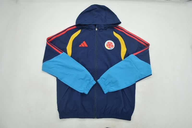 Thailand Quality(AAA) 2026 Colombia Dark Blue Soccer Windbreaker Thailand Quality(AAA) 2026 Colombia Dark Blue Soccer Windbreaker