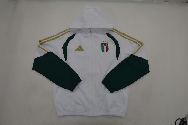 Thailand Quality(AAA) 2026 Italy White Soccer Windbreaker Thailand Quality(AAA) 2026 Italy White Soccer Windbreaker